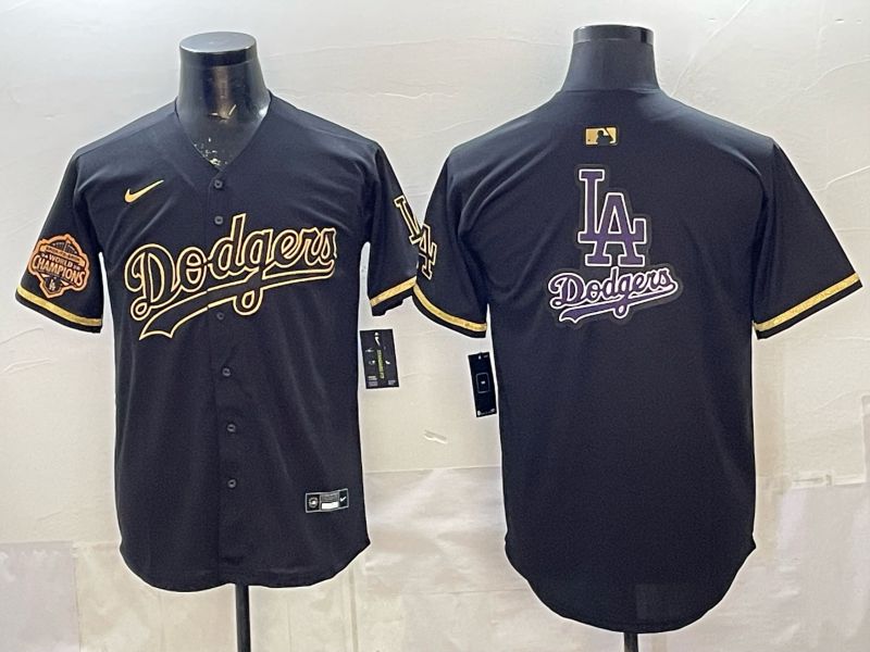 2026 Men Nike Los Angeles Dodgers Blank black gold Game MLB Jersey 0025